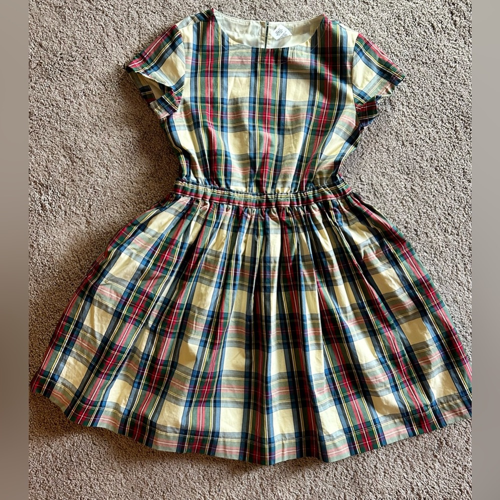 Crew cuts by J. Crew perfect holiday dress classic plaid short sleeve girls sz 8